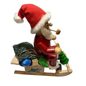 Vintage Steinbach Santa on Sled Music Box - Handmade in Germany - Erzgebirge Fol